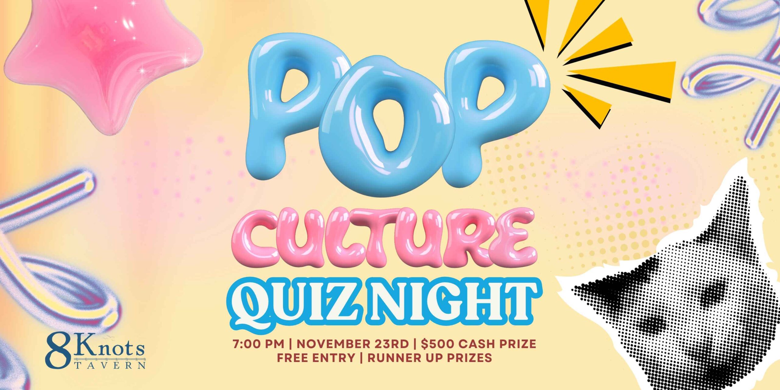 Pop Culture Quiz Night at 8 Knots Tavern